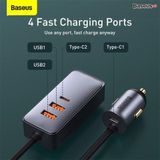  Tẩu sạc siêu nhanh 120W Baseus Share Together PPS multi-port Fast charging car charger with extension cord (30W * 4) 