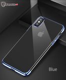  Ốp lưng trong suốt viền si màu Baseus Glitter Case LV237 cho iPhone X (Ultra Thin Luxury Plating Plastic Case) 