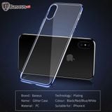  Ốp lưng trong suốt viền si màu Baseus Glitter Case LV237 cho iPhone X (Ultra Thin Luxury Plating Plastic Case) 