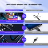  Cáp Sạc Nhanh Đa Năng 3-in-1 USB to M+L+C ROCK Hi-Tensile 3A (1.2m) 
