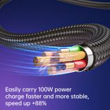  Cáp Sạc Nhanh Đa Năng USB to L+M+C ROCK Touch Series 100W/3.5A (1.2m) 