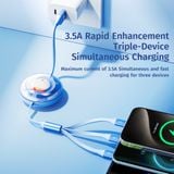  Cáp Sạc Nhanh 3-In-1 ROCK Doraemon USB TO L+M+C Retractable Cable (3.5A, 1.1M) 