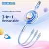  Cáp Sạc Nhanh 3-In-1 ROCK Doraemon USB TO L+M+C Retractable Cable (3.5A, 1.1M) 