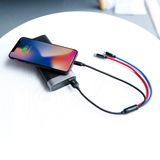  Cáp sạc và truyền dữ liệu tốc độ cao Baseus Three Primary Colors tích hợp 3 đầu kết nối Type C, Android và Lightning (USB Type A to USB Type C/Micro USB/Lightning Fast Charging Cable) 