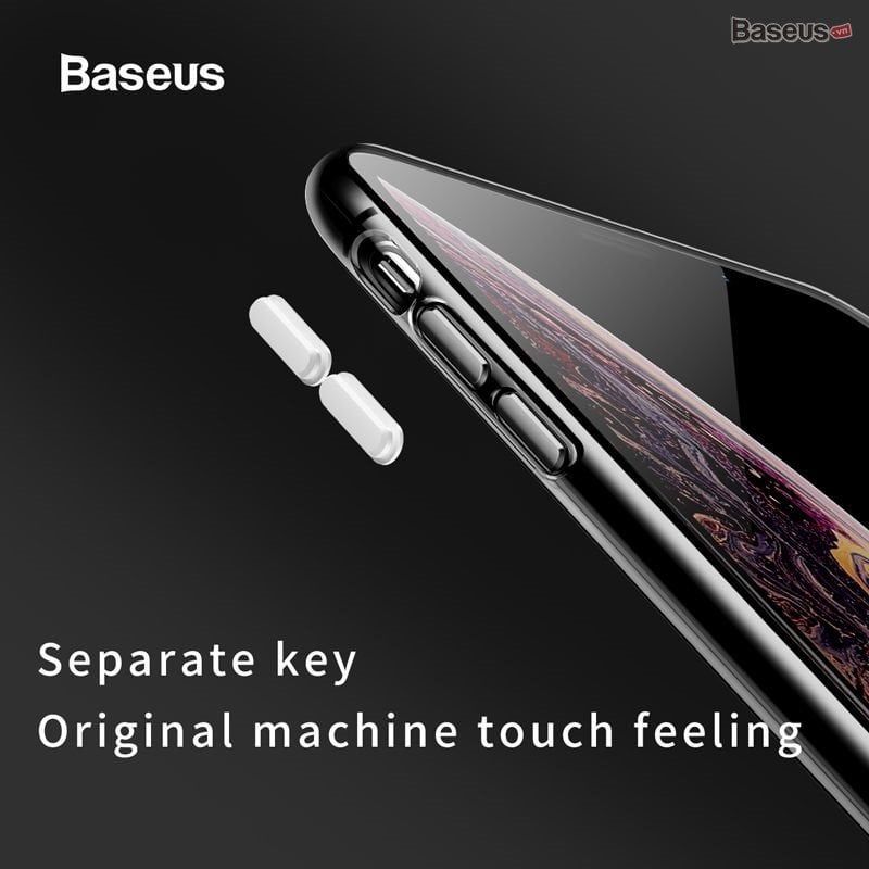  Ốp lưng trong suốt có dây đeo tay Baseus Transparent Key Phone Case dùng cho iPhone X/ XS/ XR/ XS Max ( TPU Soft Silicone, Dirt-resistant, Prevent Dropping Case) 