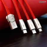  Cáp 3 trong 1 tiện dụng Baseus Rapid Series 3-in-1 cable 1.2m (Lightning - Micro - Type C, 3A, 1.2m) 