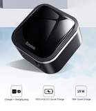  Bộ sạc nhanh du lịch đa năng Baseus Removable 2 in 1 Universal Travel Adapter PPS Quick Charger Edition(18W, Type C PD 3.0/ USB Quick charge 3.0, US/UK/EU/AU/CN) 