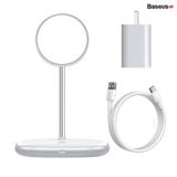  Đế giữ điện thoại magsafe kiêm sạc không dây dành cho các dòng iPhone 12 Baseus Swan 2-in-1 Wireless Magnetic Charging Bracket 20W 