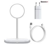  Đế giữ điện thoại magsafe kiêm sạc không dây dành cho các dòng iPhone 12 Baseus Swan 2-in-1 Wireless Magnetic Charging Bracket 20W 