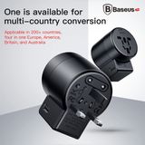  Bộ sạc chân cắm xoay đa năng Baseus Rotation Type Universal 2 Port USB 2.4A (US/ UK/ EU/ AU, Universal USB Travel Charger/ Adapter) 