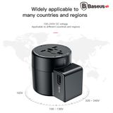  Bộ sạc chân cắm xoay đa năng Baseus Rotation Type Universal 2 Port USB 2.4A (US/ UK/ EU/ AU, Universal USB Travel Charger/ Adapter) 