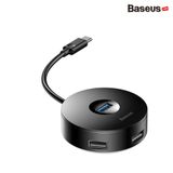  Bộ HUB chuyển đổi Type C sang USB 3.0 Baseus Round Box HUB (4 Port USB, Support Hard Disk) 