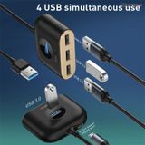  Bộ HUB chia cổng USB Baseus Square Round 4 in 1 ( Type C/ USB 3.0  to USB3.0*1+USB2.0*3 Smart Adapter) 