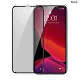  Kính cường lực chống nhìn trộm, chống bụi màn loa Baseus Full-screen Curved Privacy Tempered Glass Film dùng cho iPhone 11/Pro/Pro Max (0.3mm, 2 PCS, Cellular Dust Prevention/Anti Peeping) 