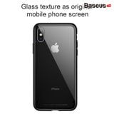  Ốp lưng kính cường lực viền Silicone chống sốc Baseus See-through Glass Case cho iphone X (Tempered Glass + Soft Silicone ) 