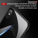  Ốp lưng kính cường lực viền Silicone chống sốc Baseus See-through Glass Case cho iphone X (Tempered Glass + Soft Silicone ) 