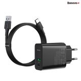  Bộ cốc sạc và dây cáp hỗ trợ sạc nhanh VOOC 4.0 Baseus Speed PPS Quick Charger C+A（With 1m 5A U-C Flash Cable, 30W） 