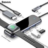  Hub chuyển đa năng tích hợp sạc Apple Watch Baseus Superlative Multifunctional 6 in 1 (Type-C to USB3.0 *2 + HDMI + Audio + PD + iWatch wireless charger) 