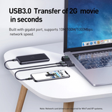  Hub chuyển đa năng 3 trong 1 Baseus Multifunctional HUB for Surface Pro ( USB A to USB3.0*2 + RJ-45 Gigabit Network) 