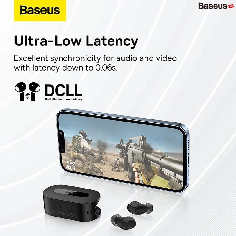  Tai nghe Bluetooth Baseus Bowie EZ10 True Wireless Mini in ear Thể Thao (V5.3, 25H, AAC/SBC, App, No-delay & HD Hifi Gaming Earbuds) 