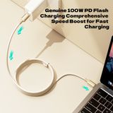  Cáp Sạc Nhanh C to C ROCK R18 100W (1M, Metal Braided) 