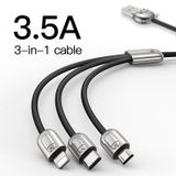  Cáp sạc và truyền dữ liệu tốc độ cao Baseus Three Little Pigs 3-in-1 USB Cable (USB Type A to USB Type C/Micro USB/Lightning 3.5A Fast Charging & Sync Data Cable) 