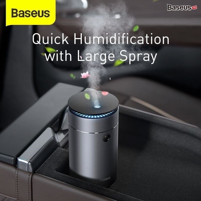  Máy phun sương tạo ẩm, xông tinh dầu mini dùng cho xe hơi Baseus Time Aromatherapy Humidifier (75ml, Alloy Air Humidifier Aroma for Car) 