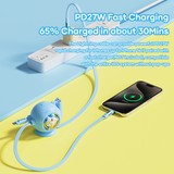  Cáp Dây Rút Đa Năng C to C+Lightning ROCK Doraemon 100W (1.5m, 360° Rotation, 480Mbps, Retractable Data Cable) 