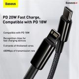  Cáp sạc nhanh, siêu bền C to Lightning 20W Baseus Tungsten Gold dùng cho iPhone 12/iP11 Series/iPXS Max (20W, Fast Charging & Data Cable) 