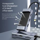  Hub chuyển đa năng Baseus Square Desk Type-C Multi-functional HUB ( Type-C to USB3.0x3 + Type-C (PD)+TF/SD + HDMI 4K + VGA  / RJ-45 LAN) 