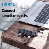  Hub chuyển đa năng Baseus Superlative Multifunctional 5 in 1 (Type-C to 4x USB3.0 + Type C PD) 