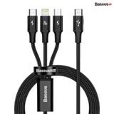  Cáp sạc 3 đầu Baseus Rapid Series 3-in-1 PD 20W (Type C to Type C/Lightning/Micro USB, Fast Charging & Data Cable) 