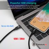  Cáp sạc nhanh và truyền dữ liệu tốc độ cao Type C - Lightning Baseus Yiven Series PD cho iPhone 8/ 8 Plus/ iPhone X (Power Delivery Fast Charging & Data Sync, 18W) 