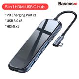  Hub chuyển đa năng Baseus Superlative Multifunctional 5 in 1 (Type-C to 3xUSB3.0+HDMI+PD) 