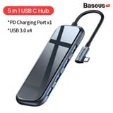  Hub chuyển đa năng Baseus Superlative Multifunctional 5 in 1 (Type-C to 3xUSB3.0+HDMI+PD) 