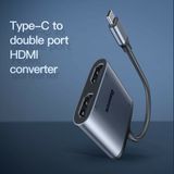  Hub chuyển Baseus Enjoy Series Type C to Dual HDMI 4K+Type C PD intelligent HUB adapter Grey cho Smartphone/ iPad Pro 2018/ Macbook 