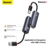  Hub Chuyển Đổi Kết Nối Baseus Lite Series Ethernet Adapter USB-A to RJ45 LAN Port (100Mbps/1000Mbps Aluminum Alloy) 