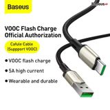  Cáp sạc nhanh, siêu bền Baseus Cafule Type C VOOC Cable cho OPPO/Samsung/Huawei/ Xiaomi (5A, VOOC Officially Authorized Quick Charge, Nylon Braided + Zinc Alloy Cable) 