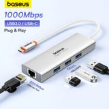  Hub Mở Rộng Baseus PortalJoy Series 4-Port Dùng Cho Laptop Macbook Smartphone (HUB USB 3.0 RJ45 1000Mbps) 