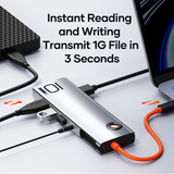  Hub Chuyển Đa Năng 10-in-1 ROCK TR30 (C to HDMI+VGA+Audio+USB3.0*3+SD/TF+LAN+PD) 
