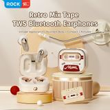  Tai Nghe Không Dây TWS ROCK Retro Mix Tape (Bluetooth v5.3, 6H, IPX4) 