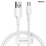  Cáp sạc nhanh Baseus White Series Type-C cho OPPO/Samsung/Xiaomi/Huawei (5A, support VOOC/QC3.0 Quick Charging cable) 