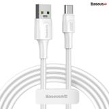  Cáp sạc nhanh Baseus White Series Type-C cho OPPO/Samsung/Xiaomi/Huawei (5A, support VOOC/QC3.0 Quick Charging cable) 