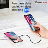  Cáp sạc tích hợp sạc không dây Baseus Wireless Charge Lightning Cable cho iPhone 8/ iPX/ XS/ RX / iP XS Max, Samsung S9/N9 (2.4A, 1.2m,5W Wireless Charger) 