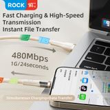  Cáp Sạc Nhanh 2 Đầu ROCK G20 Transparency Series 2-in-1 Fast Charge  Sync Cable 