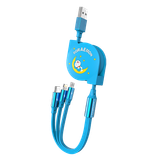  Cáp Dây Rút Đa Năng 3-in-1 USB to M+L+C ROCK Doraemon 3A (1M, 480Mbps, Retractable Data Cable) 