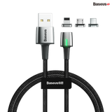  Bộ cáp từ 3 đầu Baseus Zinc Magnetic Series 2 Cable Kit（Lightning/ Type C/ Micro Magnetic Connetor + USB Cable） 