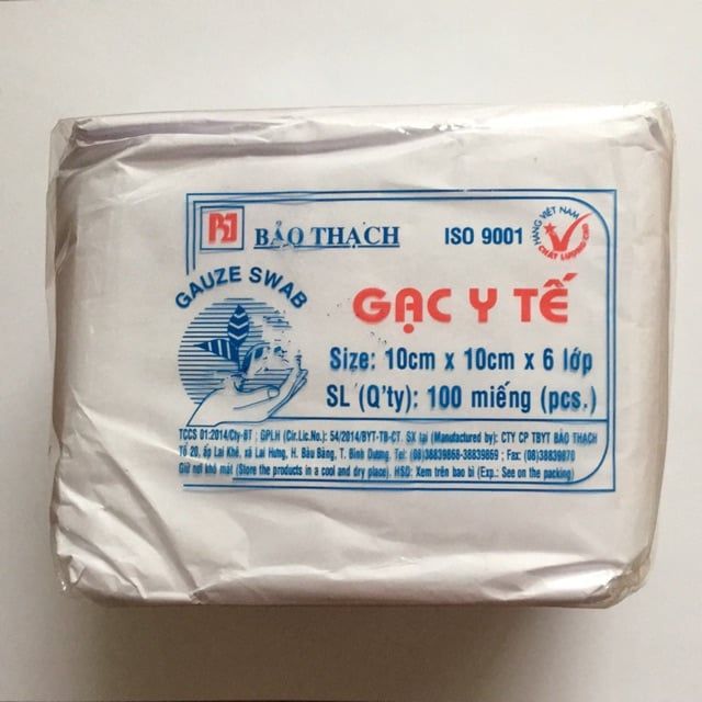 Gạc miếng 10 cm x 10 cm x 6 lớp Bảo Thạch