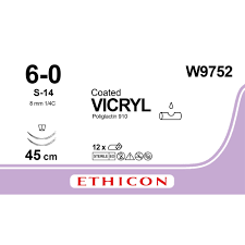 Vicryl 6/0 75cm 26mm 1/4C Rb W9752 2 kim đầu hình thang