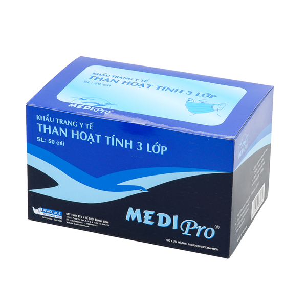 Khẩu trang y tế than hoạt tính 3 lớp Medipro